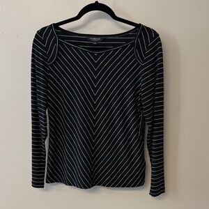 Liverpool Black and White Chevron Long Sleeve Top